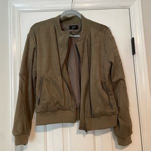 VICI Army Green Suede Bomber Jacket